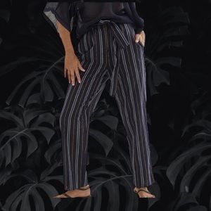 Country Road NWT Lurex Striped Black Pants (Size 6)